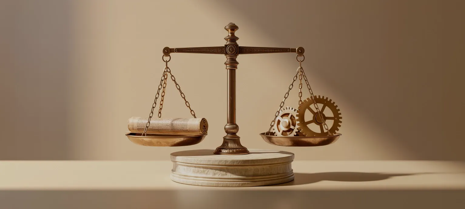 IT consulting and managed services balanced on ancient weighing scales