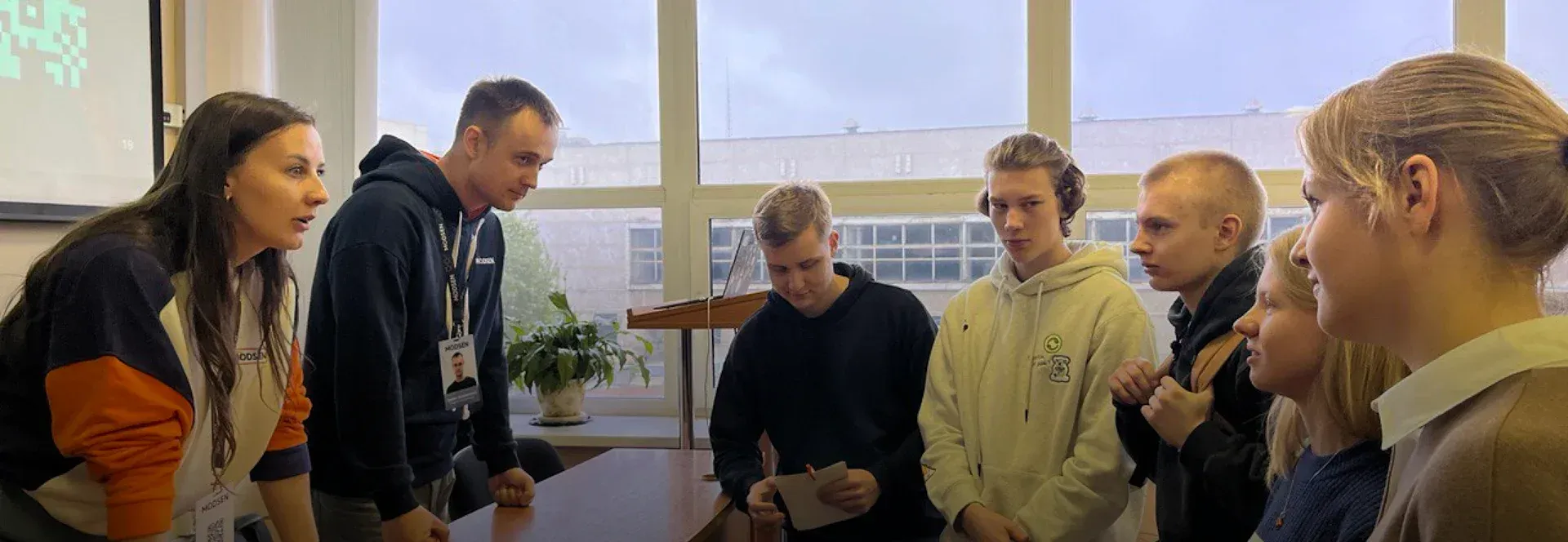 Modsen engineers interact with students Modsen engineers interact with students