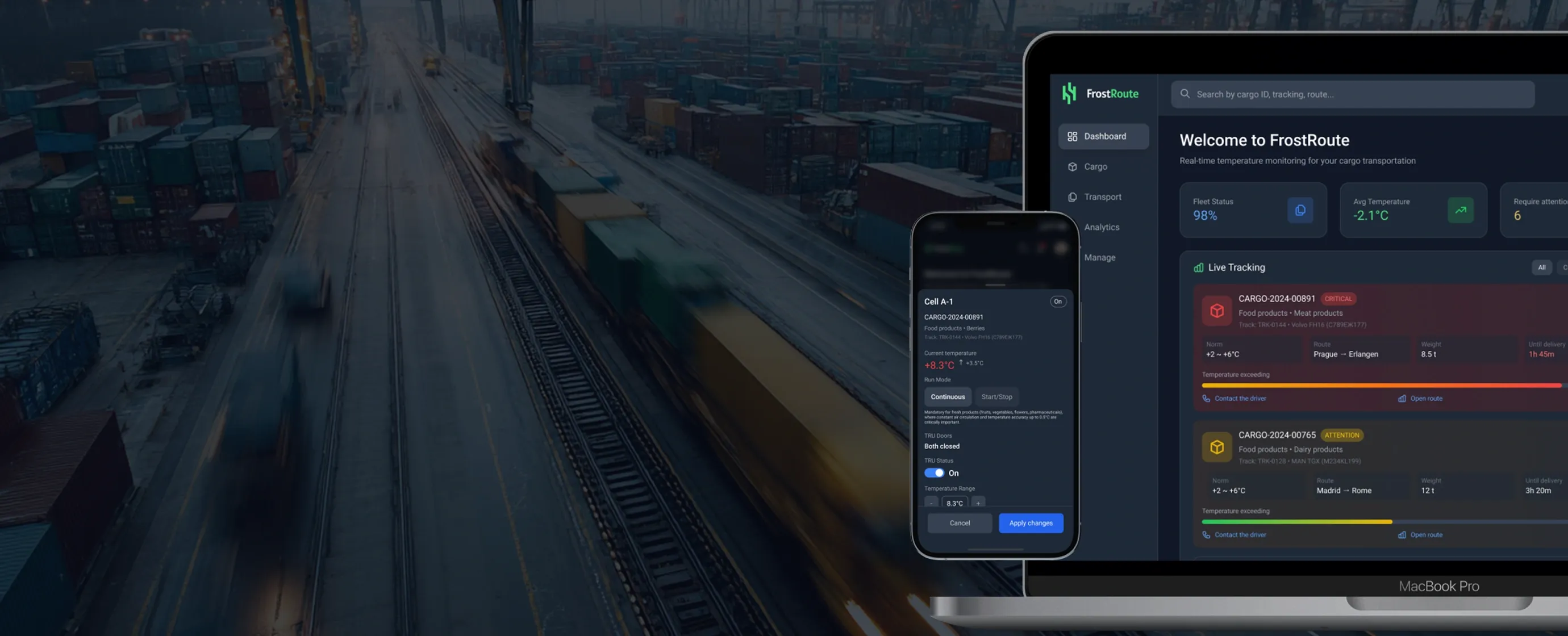 Custom IoT software for perishable goods logistics